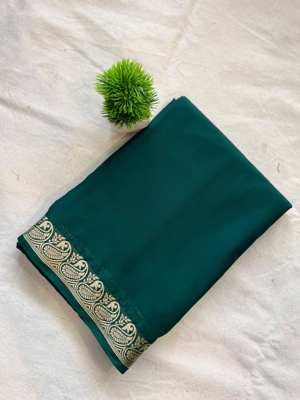 Semi mysore crepe silk Zip & Go Saree