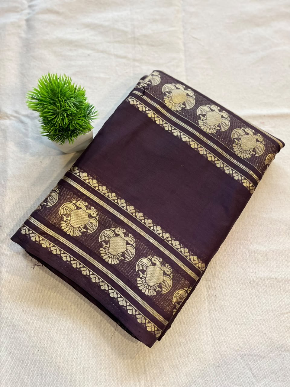 Semi mysore crepe silk Zip & Go Saree