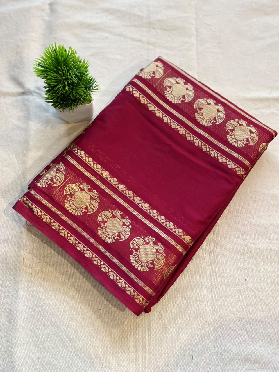 Semi mysore crepe silk Zip & Go Saree
