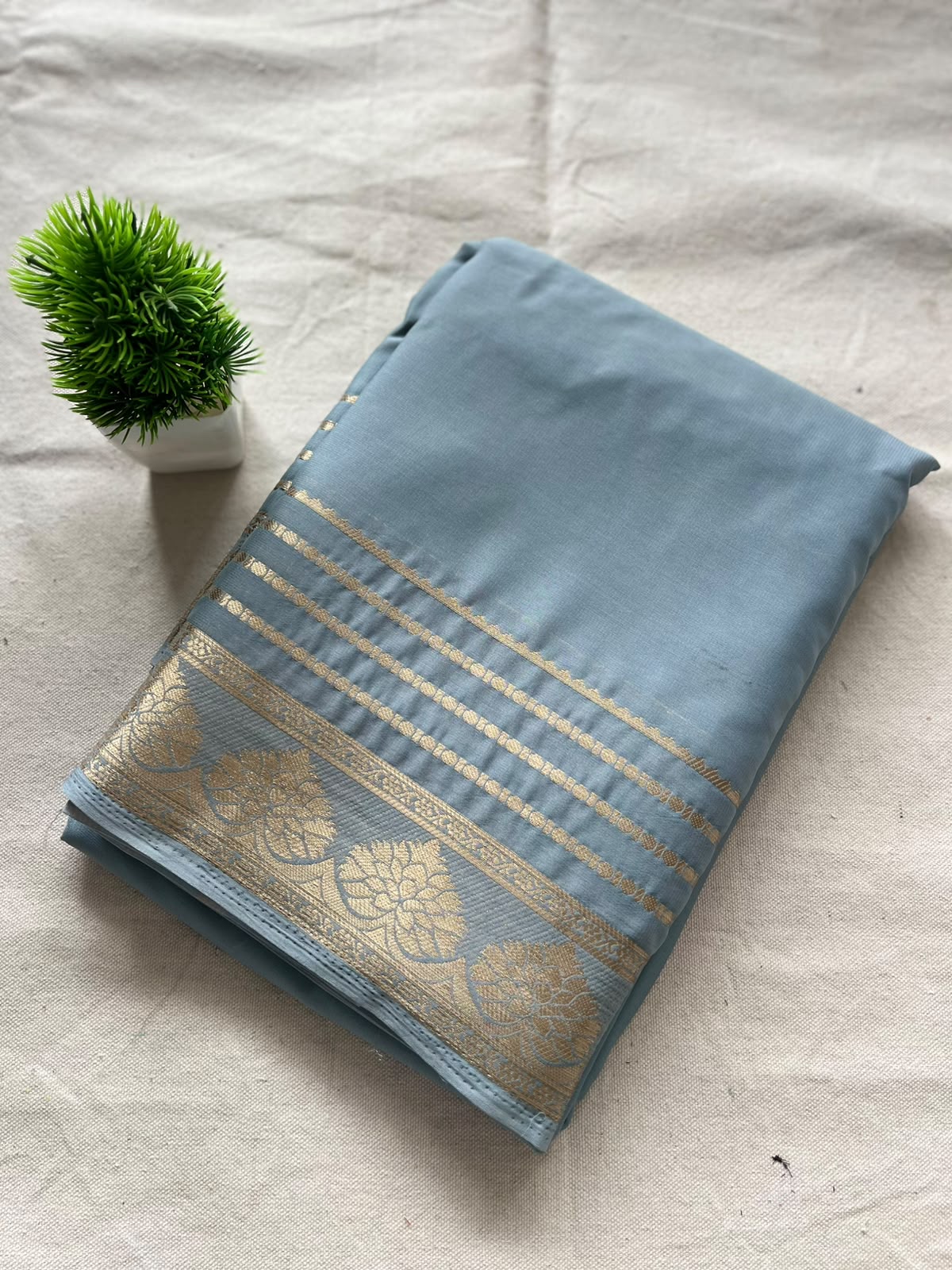 Semi mysore crepe silk Zip & Go Saree
