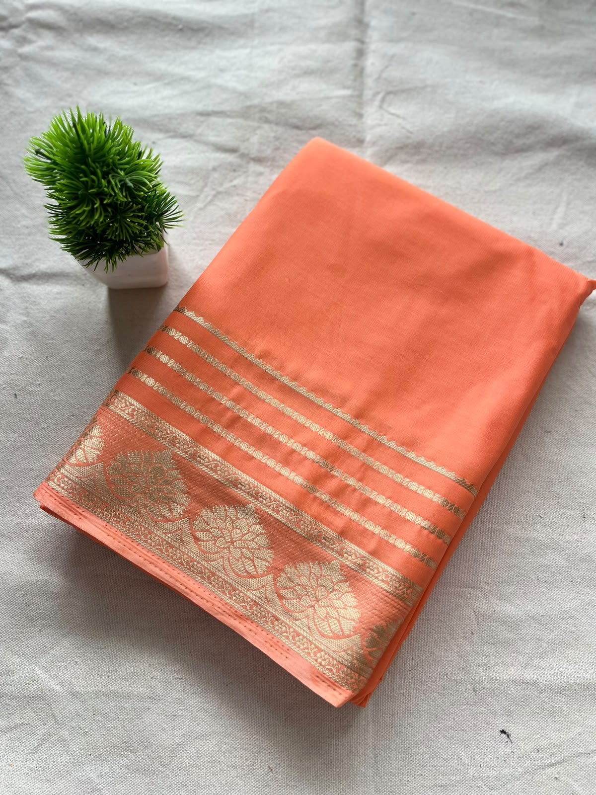 Semi mysore crepe silk Zip & Go Saree
