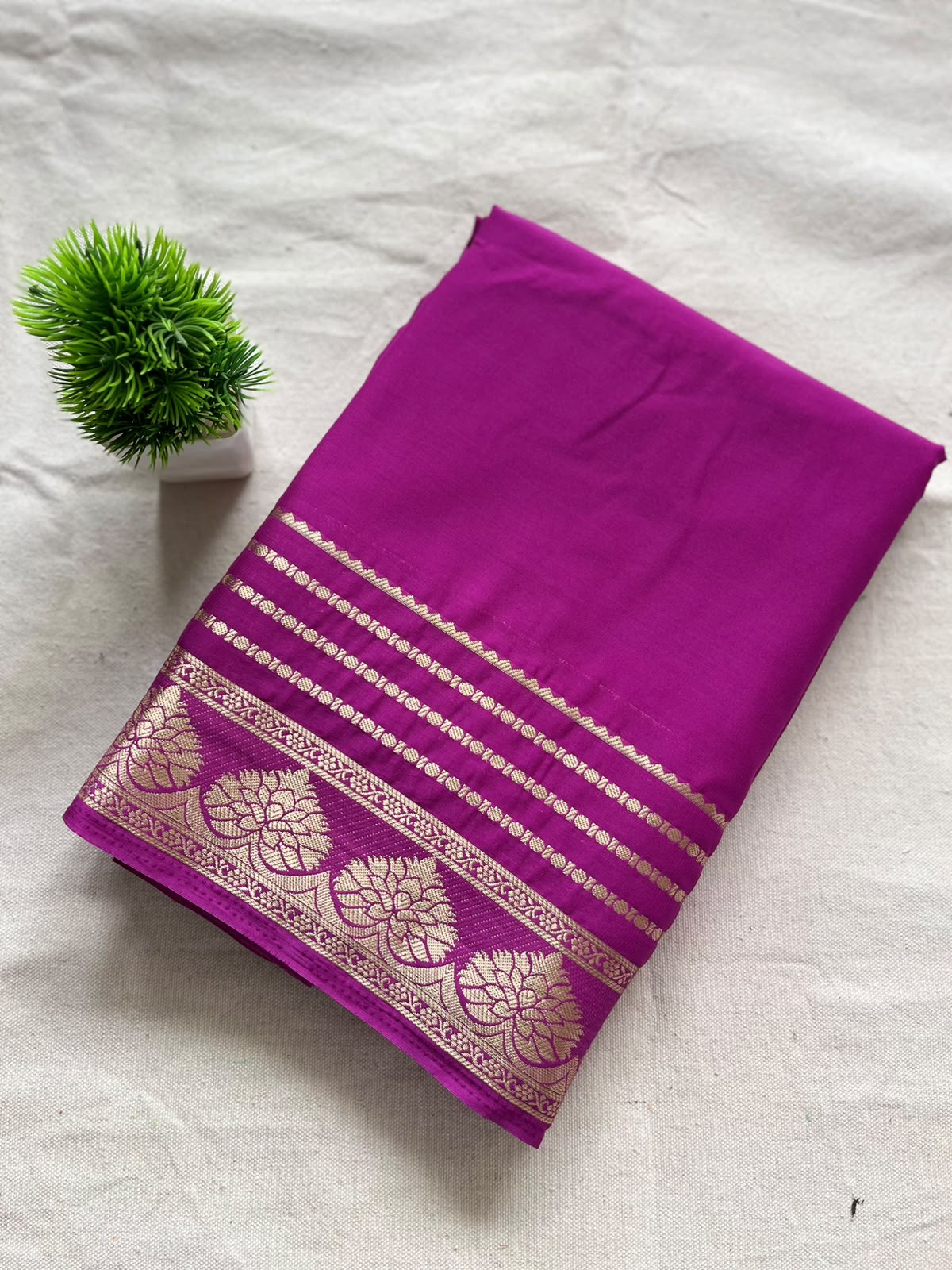 Semi mysore crepe silk Zip & Go Saree