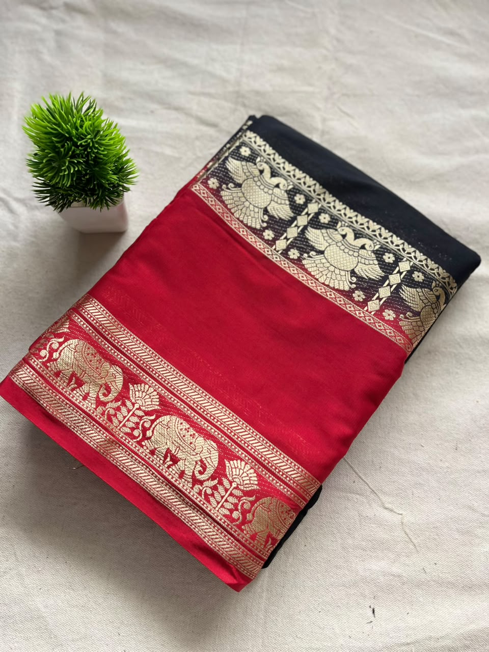 Semi Mysore silk saree bentex boarder