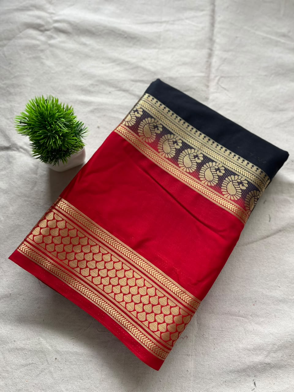 Semi Mysore silk saree bentex boarder