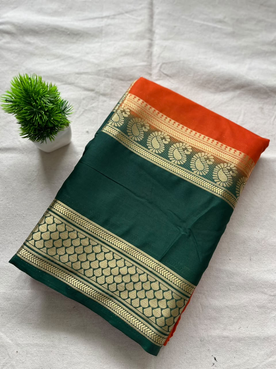 Semi Mysore silk saree bentex boarder