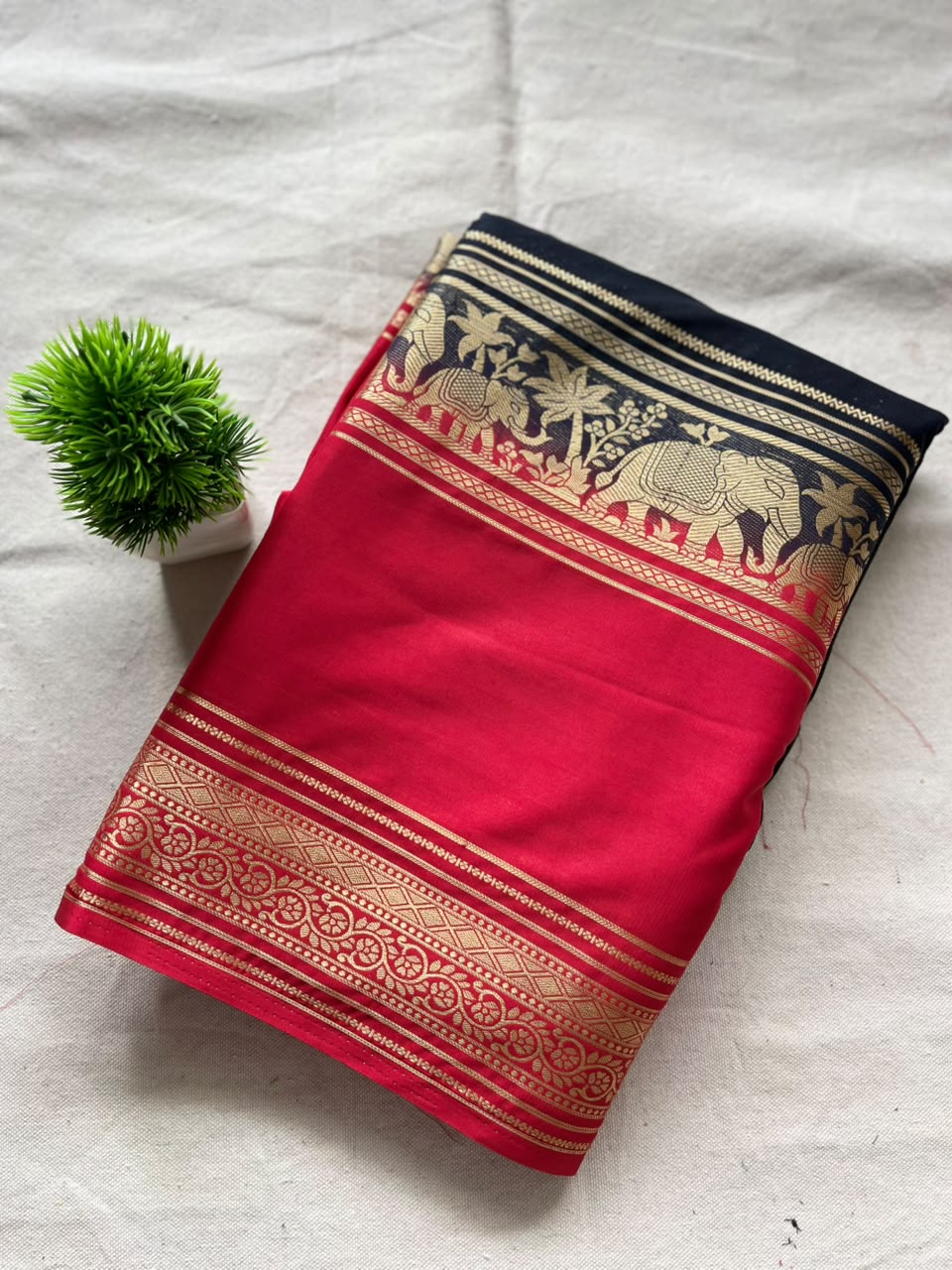 Semi Mysore silk saree bentex boarder