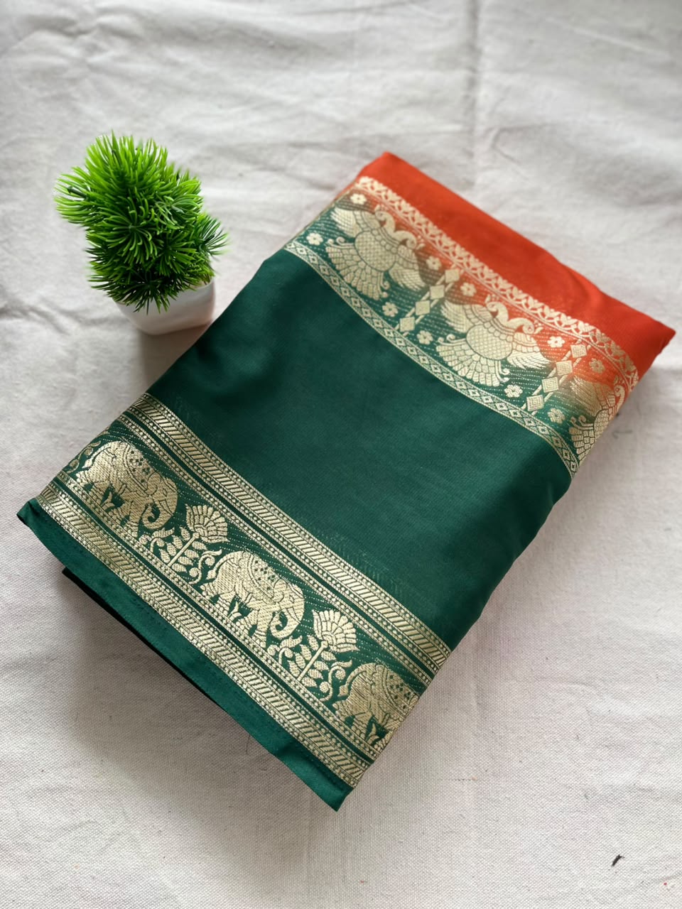Semi Mysore silk saree bentex boarder