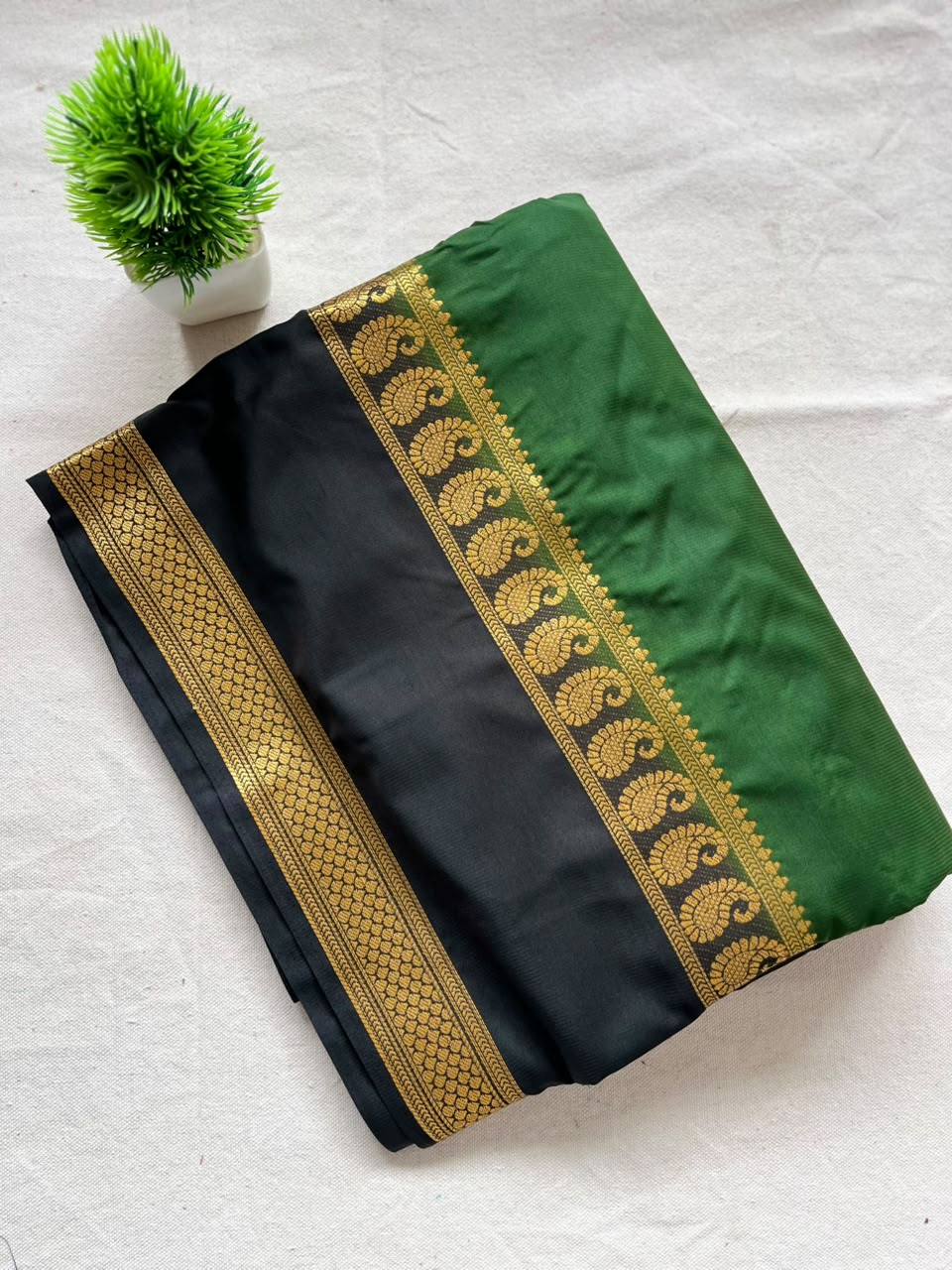 Semi mysore crepe silk Zip & Go Saree