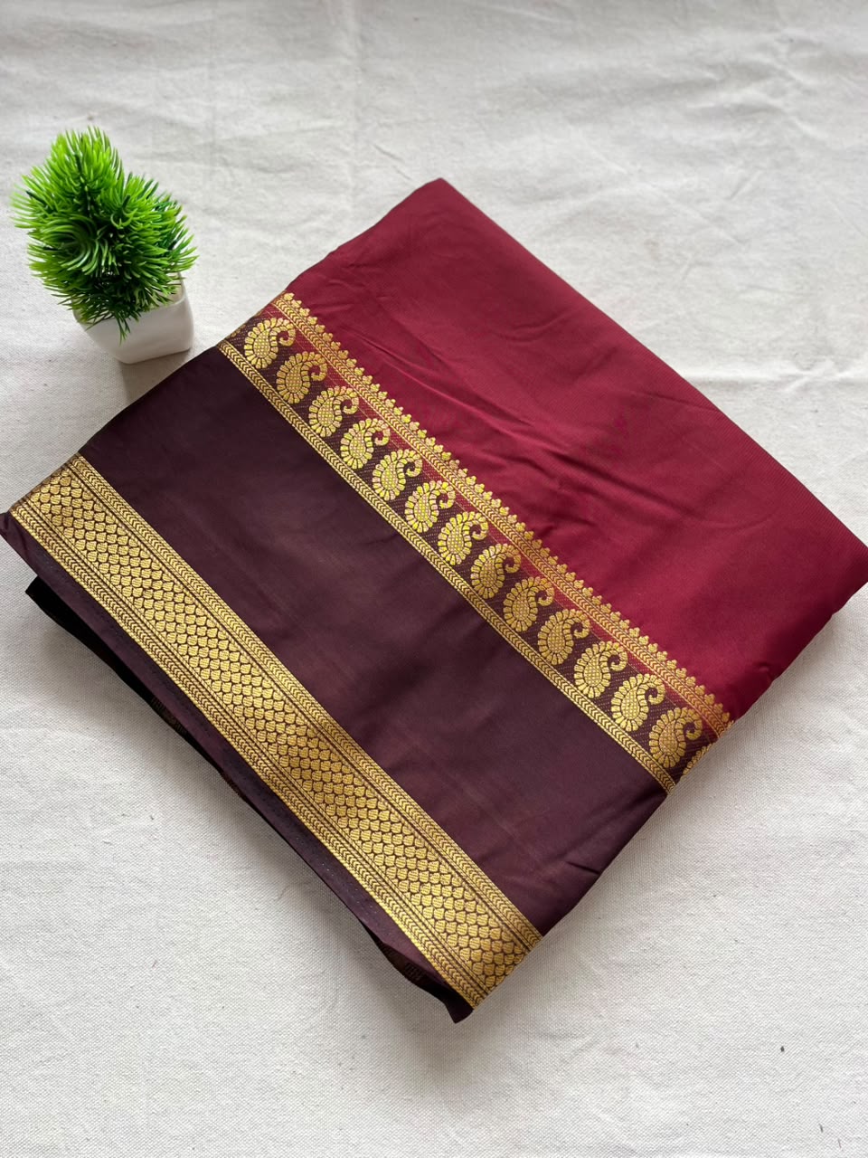 Semi mysore crepe silk Zip & Go Saree