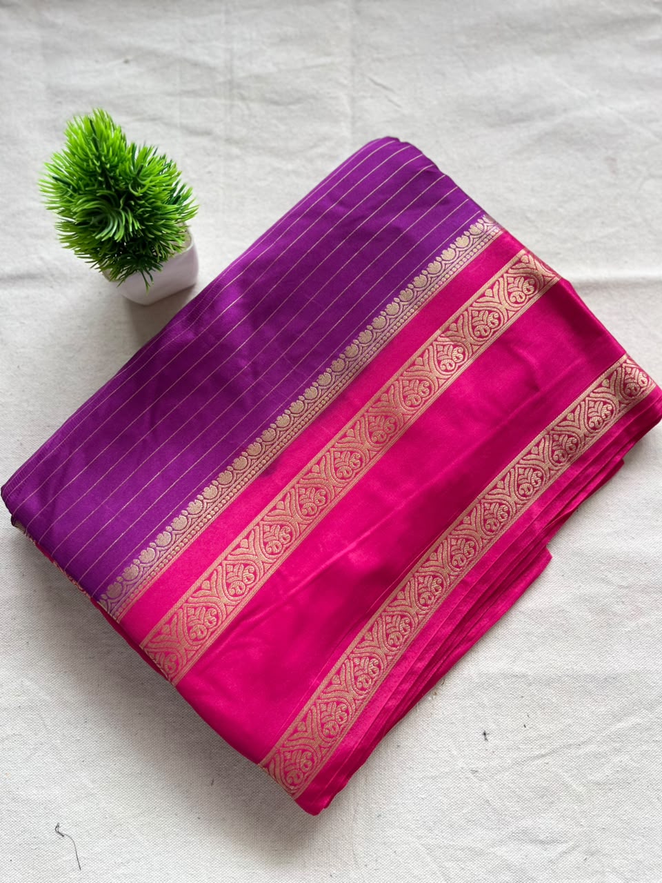 Semi mysore crepe silk Zip & Go Saree