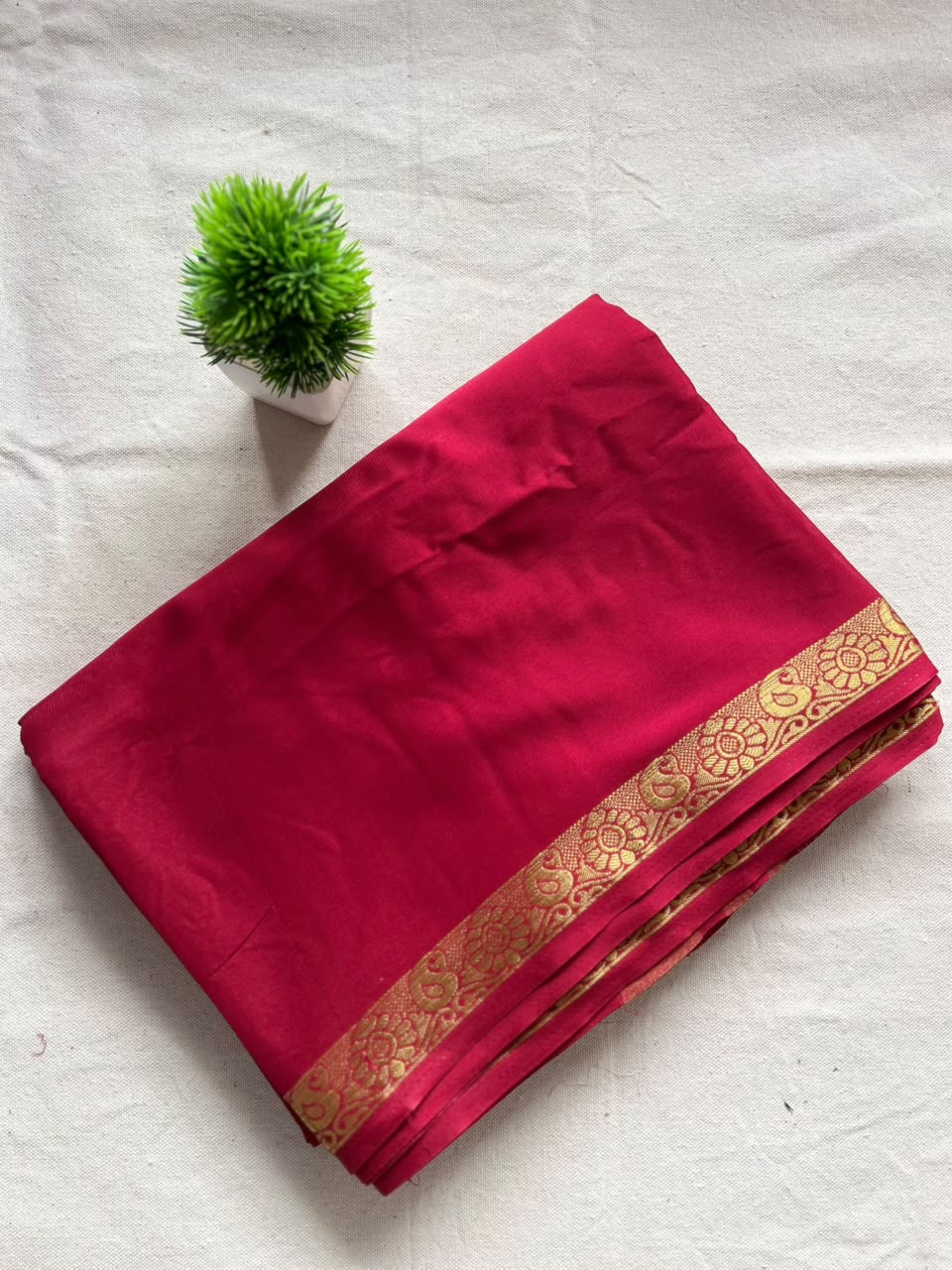 Semi mysore crepe silk Zip & Go Saree