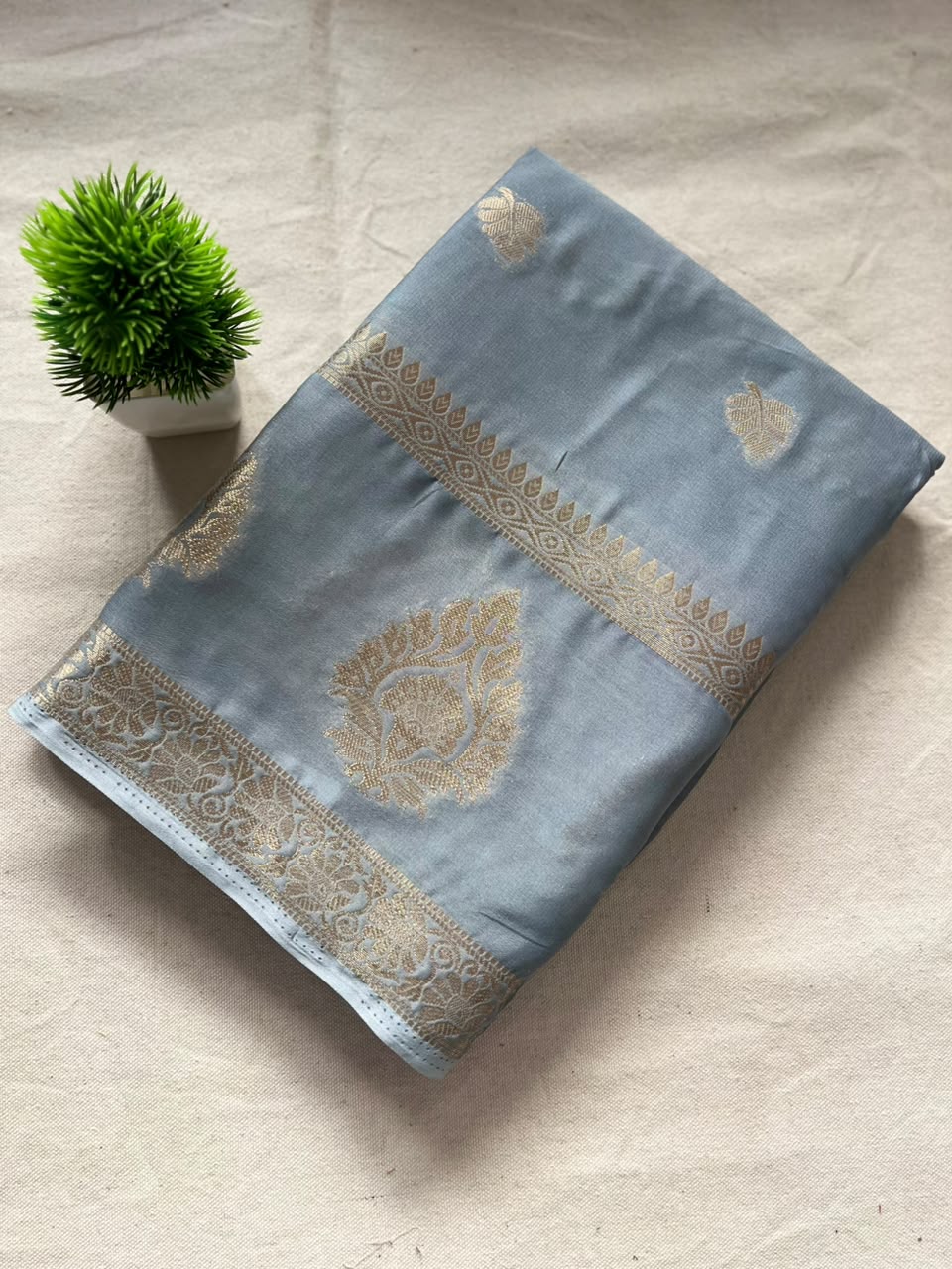 Semi mysore crepe silk Zip & Go Saree