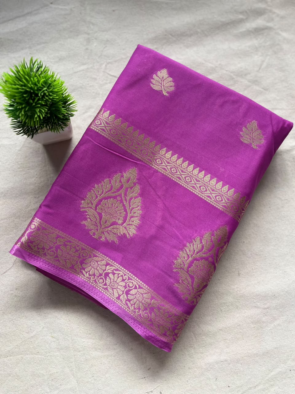 Semi mysore crepe silk Zip & Go Saree