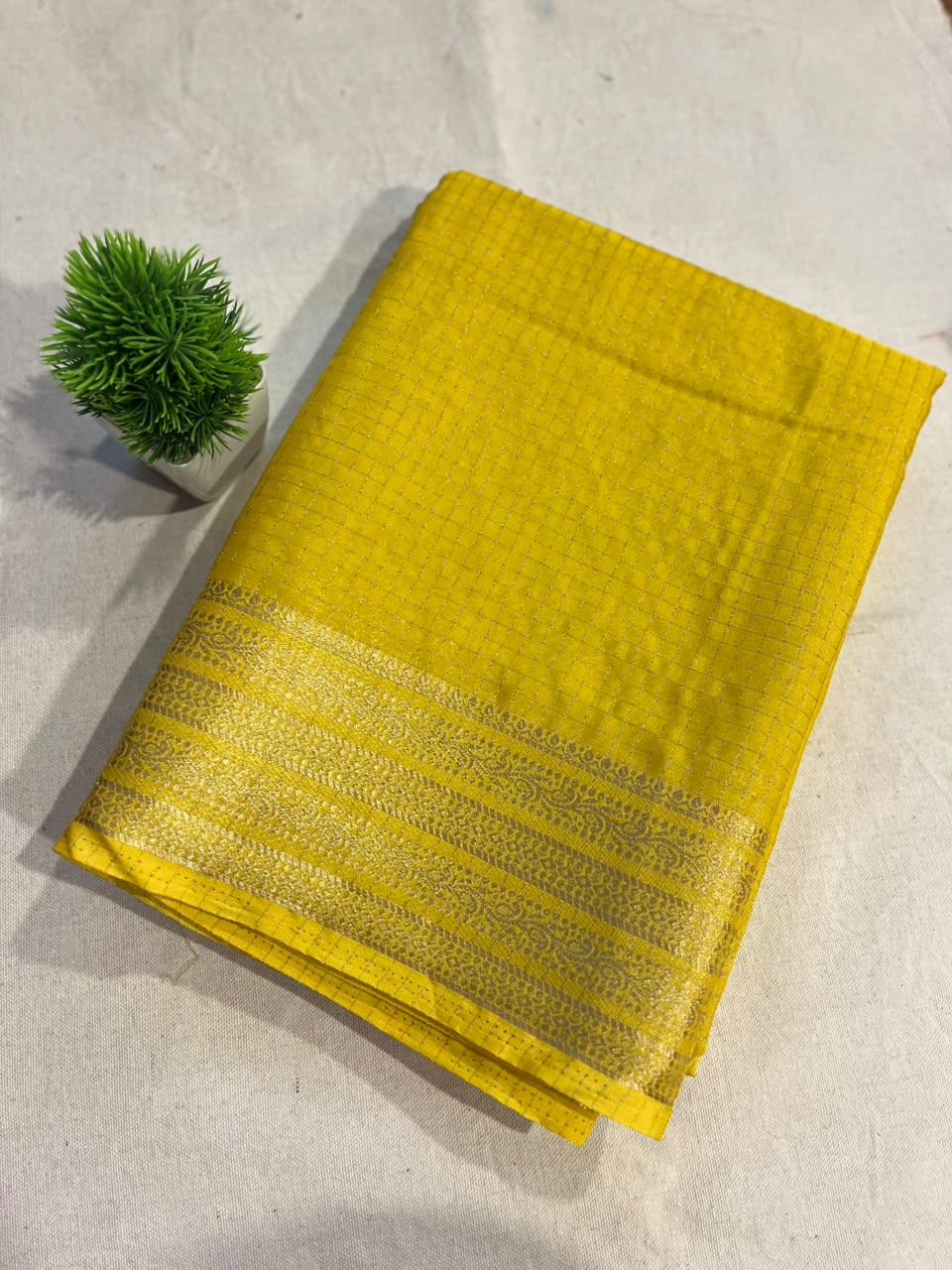 Semi mysore silk checks Zip & Go