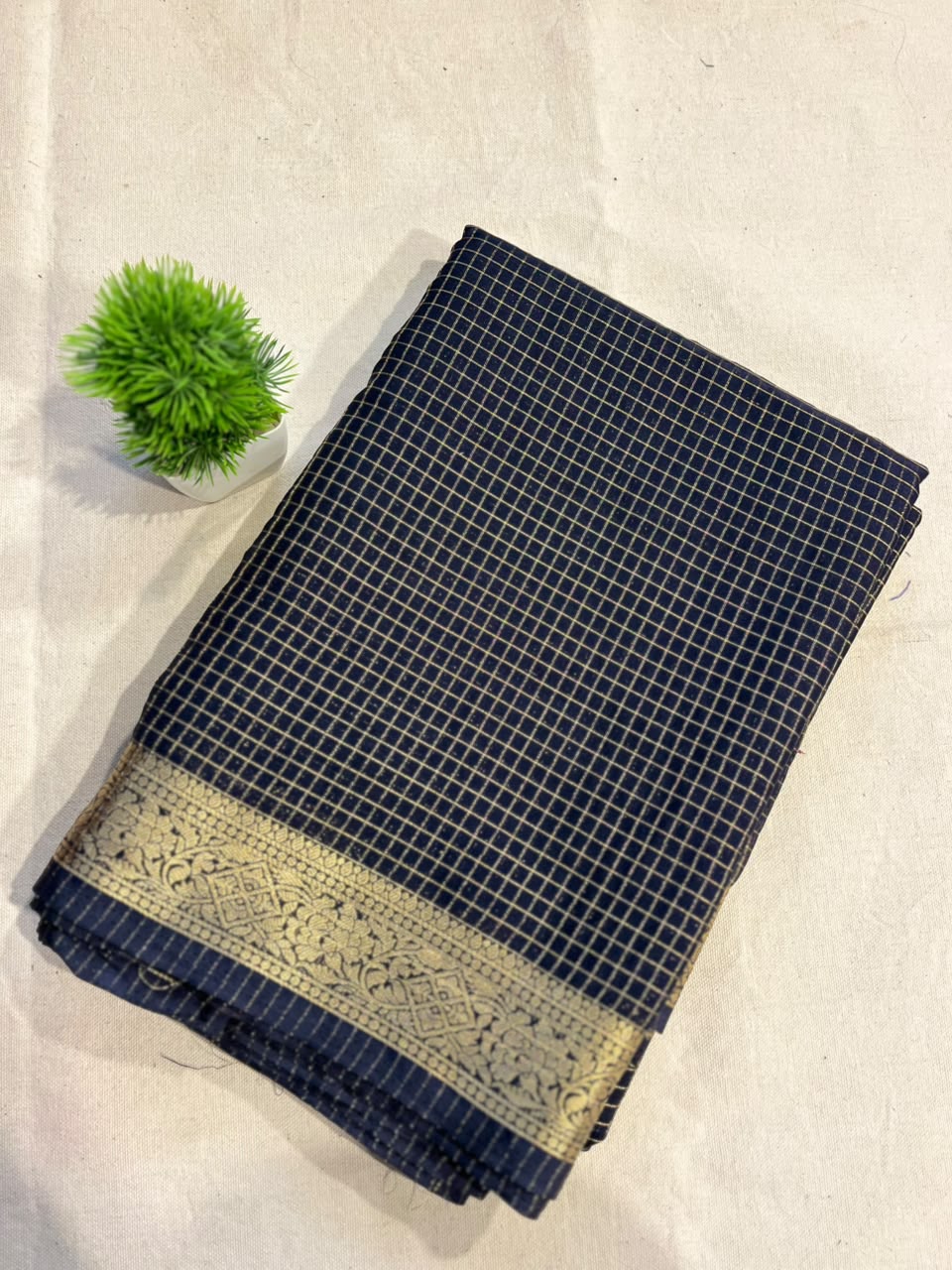 Semi mysore silk checks Zip & Go