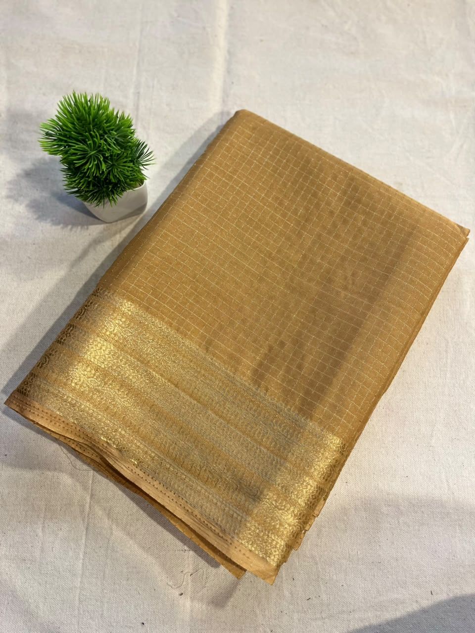 Semi mysore silk checks Zip & Go
