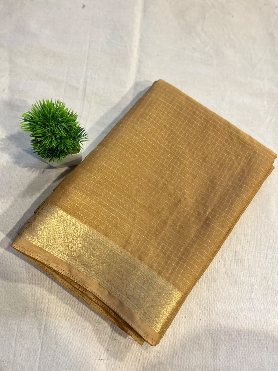 Semi mysore silk checks Zip & Go