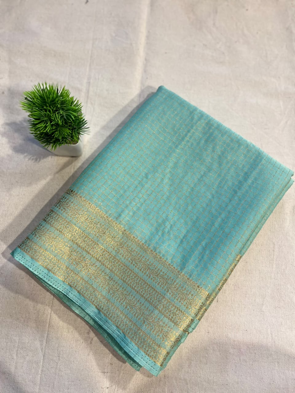 Semi mysore silk checks Zip & Go