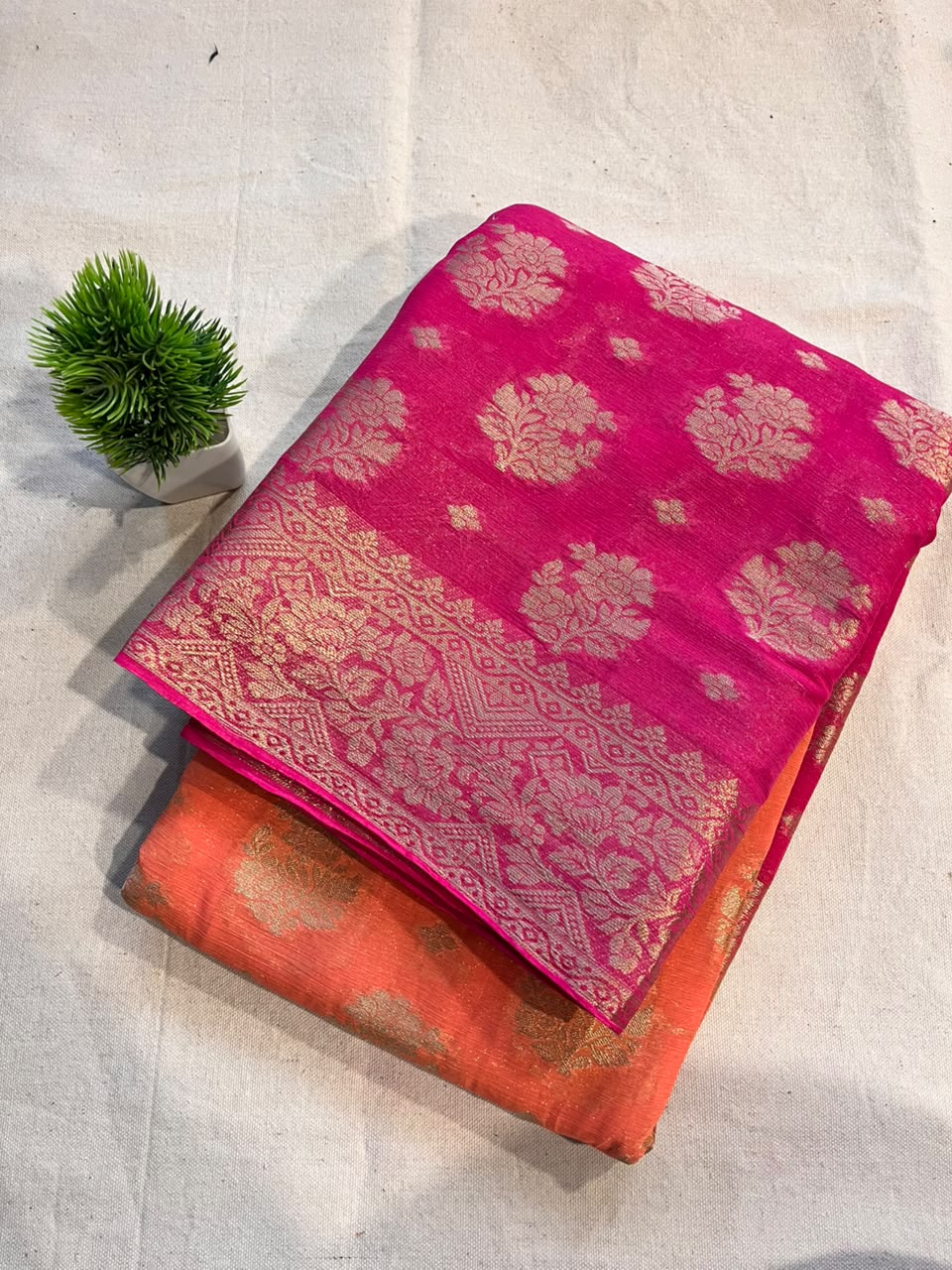 Chiffon dual shade Zip & Go Saree