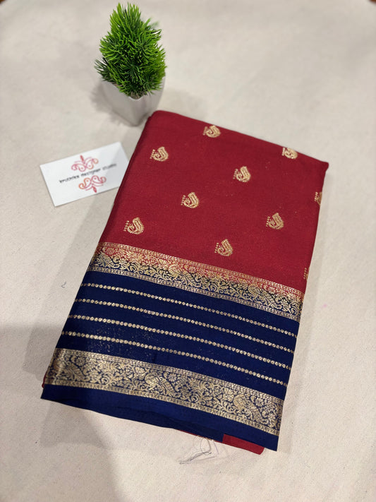 Semi Mysore crepe saree (butti)