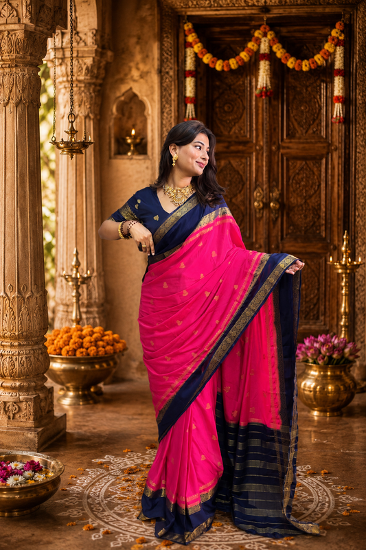 Mysore crepe silk saree