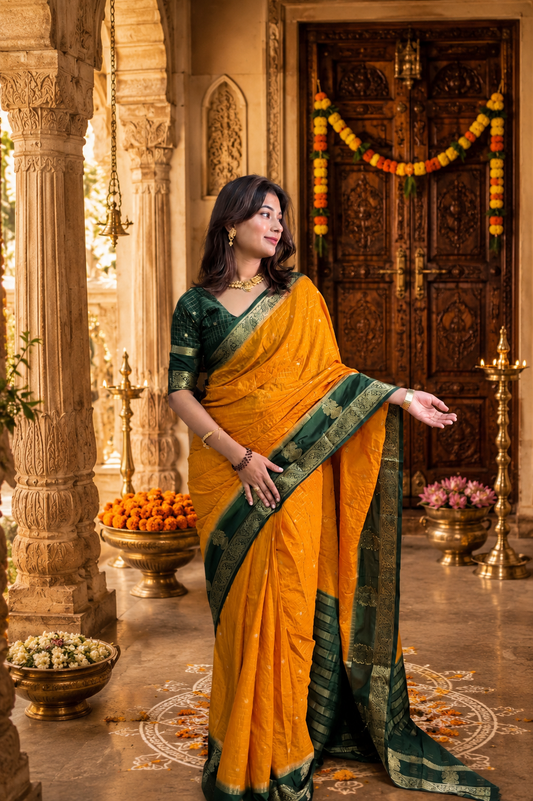 Mysore crepe silk saree