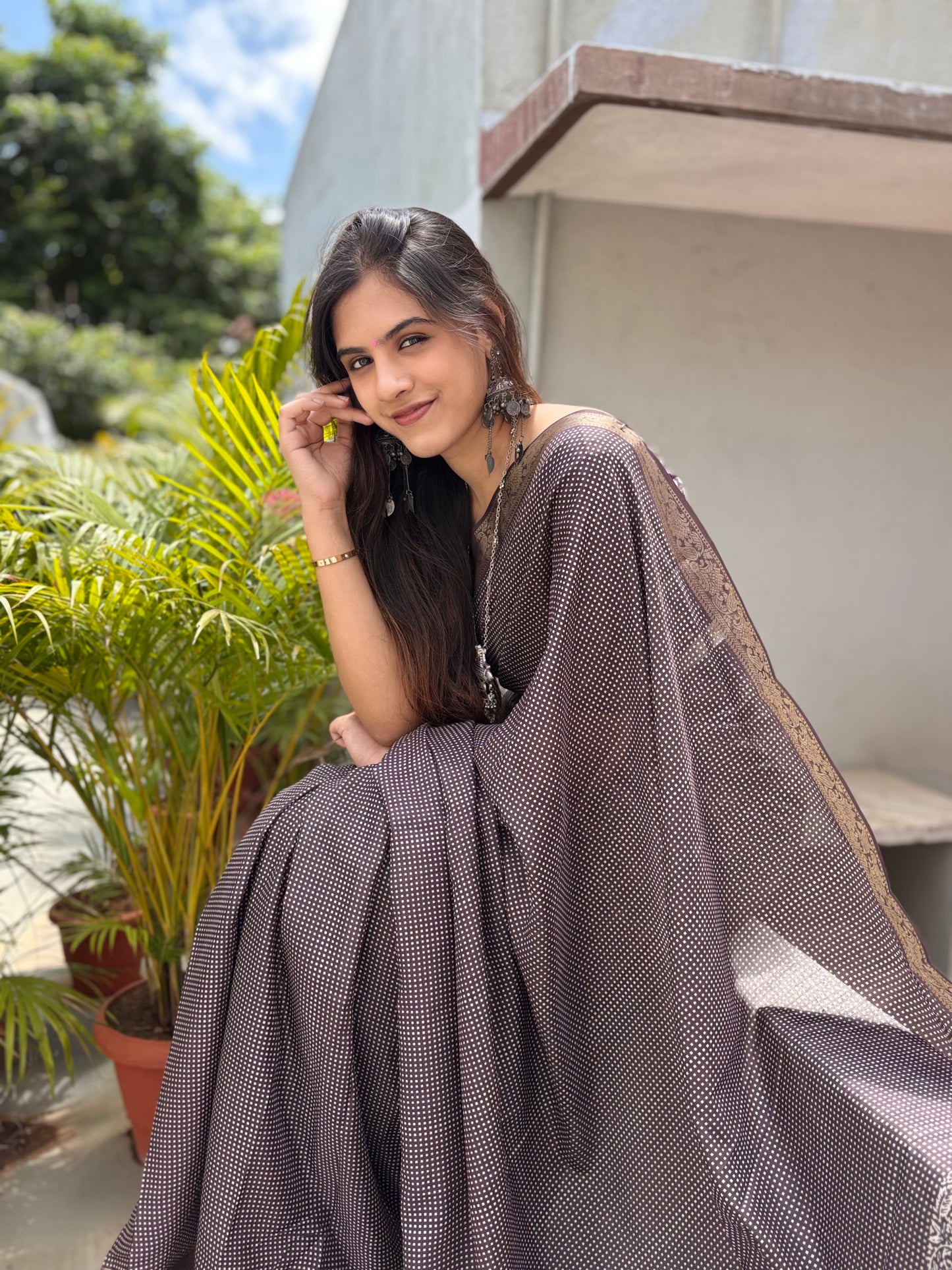 Everyday digital  printed saree