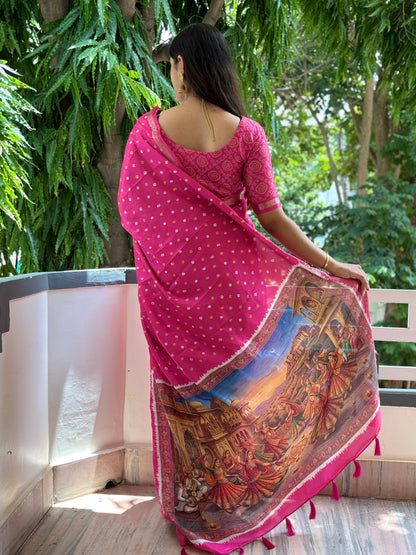 Bhandini digital  printed saree