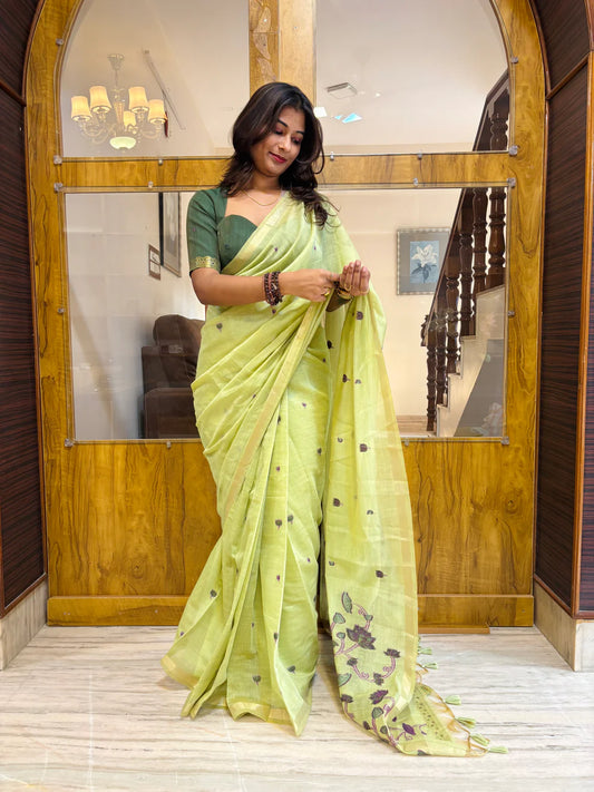 Linen tissue Saree