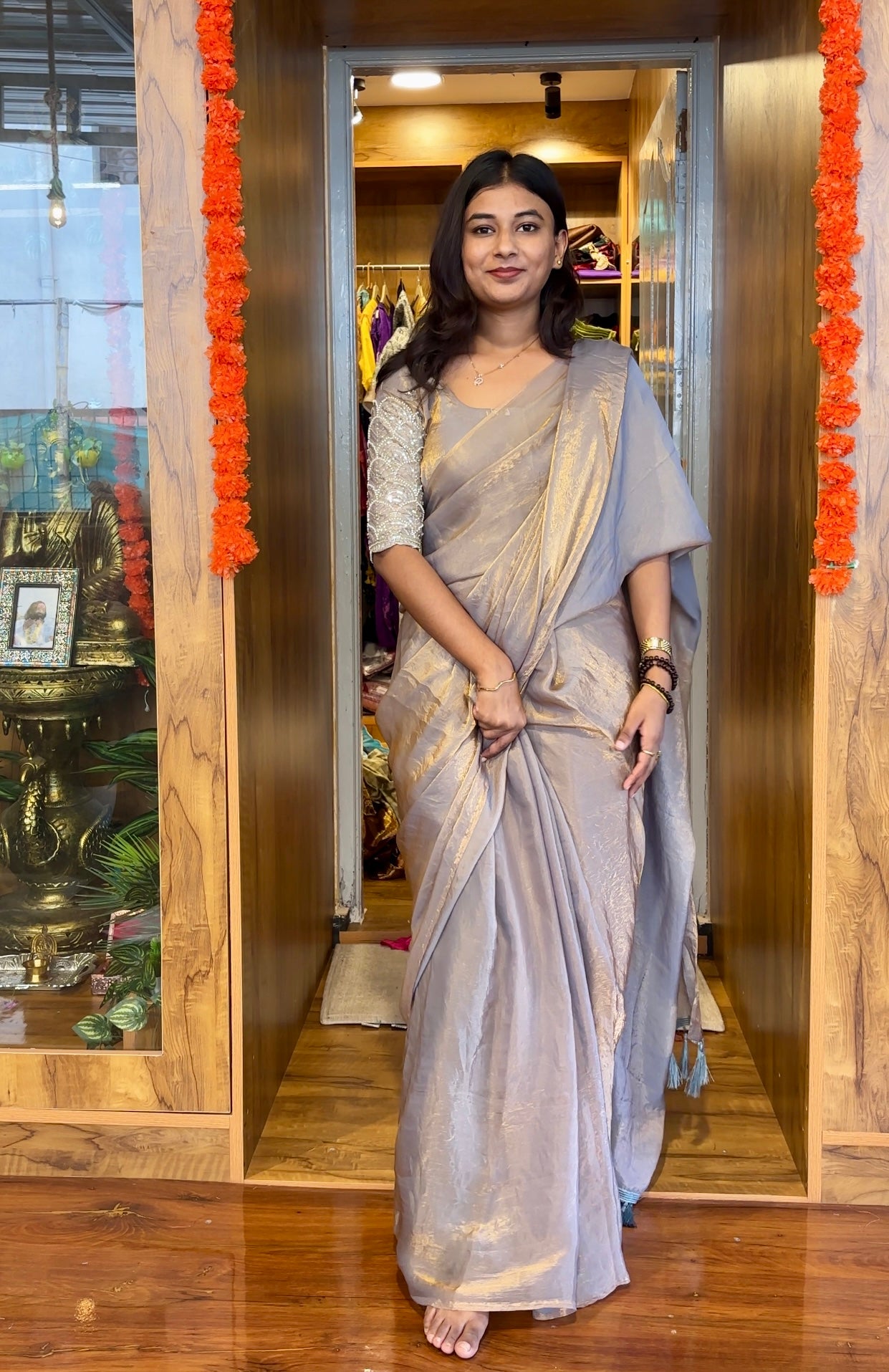 Space silk saree