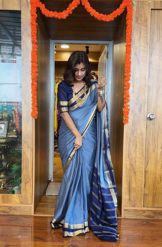 Semi Mysore silk saree(6 pieces left) all sarees come with elbow length sleeves