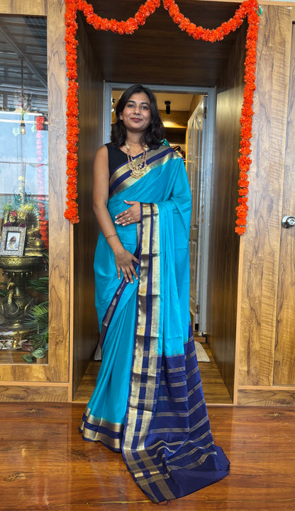 Semi Mysore silk saree(6 pieces left) all sarees come with elbow length sleeves