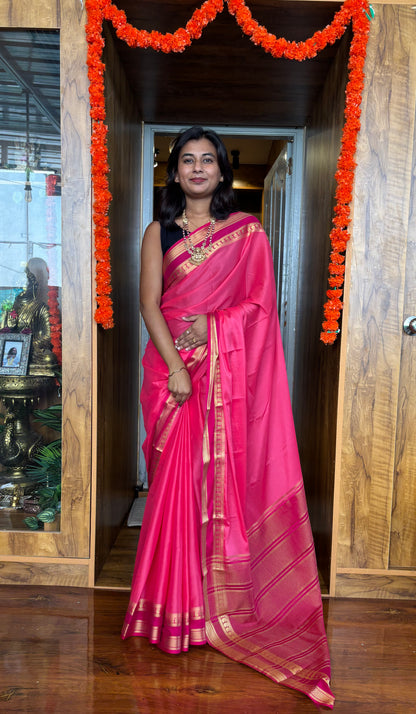 Semi Mysore silk saree(6 pieces left) all sarees come with elbow length sleeves