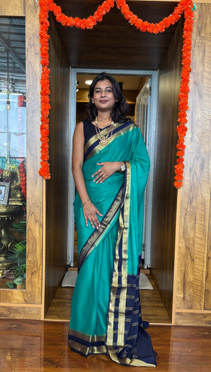 Semi Mysore silk saree(6 pieces left) all sarees come with elbow length sleeves