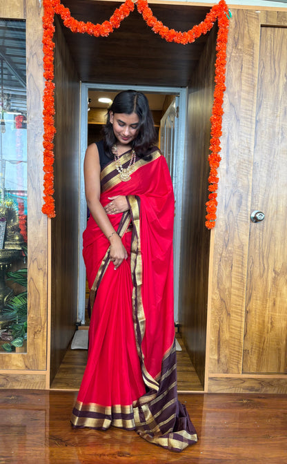 Semi Mysore silk saree(6 pieces left) all sarees come with elbow length sleeves