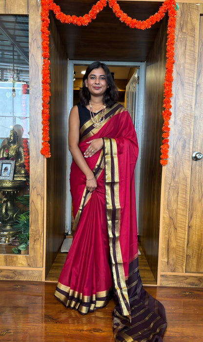Semi Mysore silk saree(6 pieces left) all sarees come with elbow length sleeves