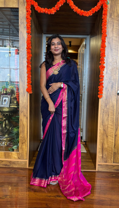 Semi Mysore silk(4pieces left) all sarees come with elbow length sleeves