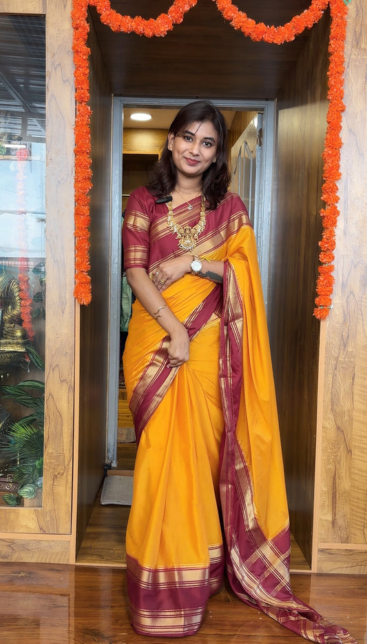 Semi Mysore silk(9pieces left) all sarees come with elbow length sleeves (Copy)