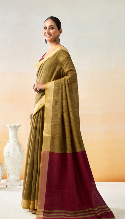 linen cotton saree