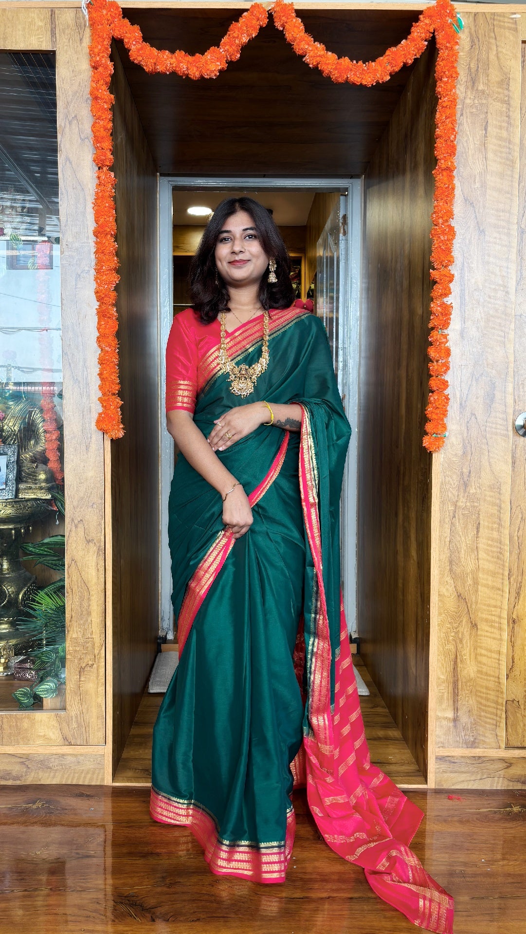Semi Mysore silk sarees all sarees come with elbow length sleeves