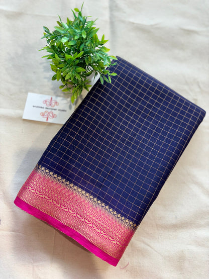 Semi Mysore silk checks
