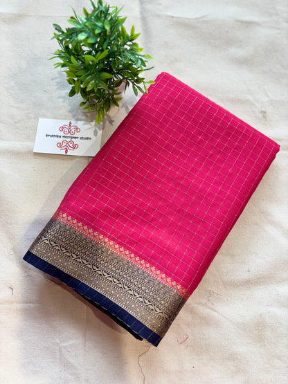 Semi Mysore silk checkss