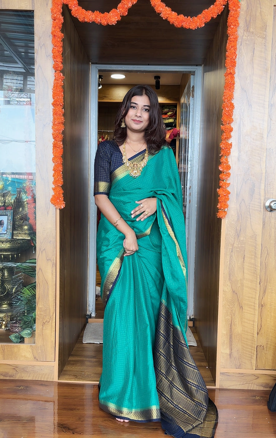 Semi Mysore silk checks