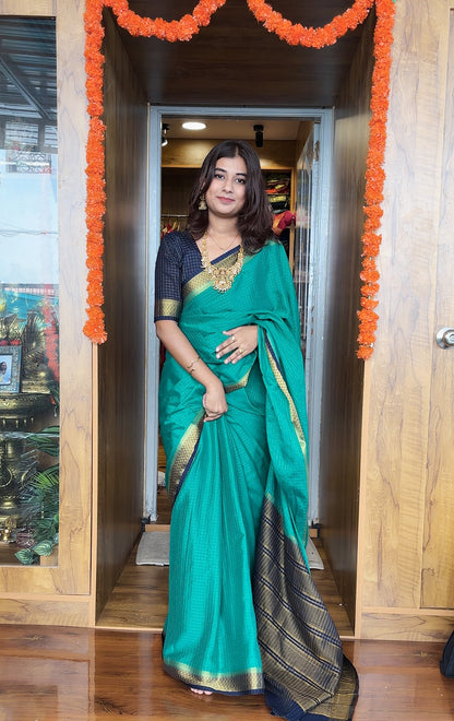 Semi Mysore silk checks