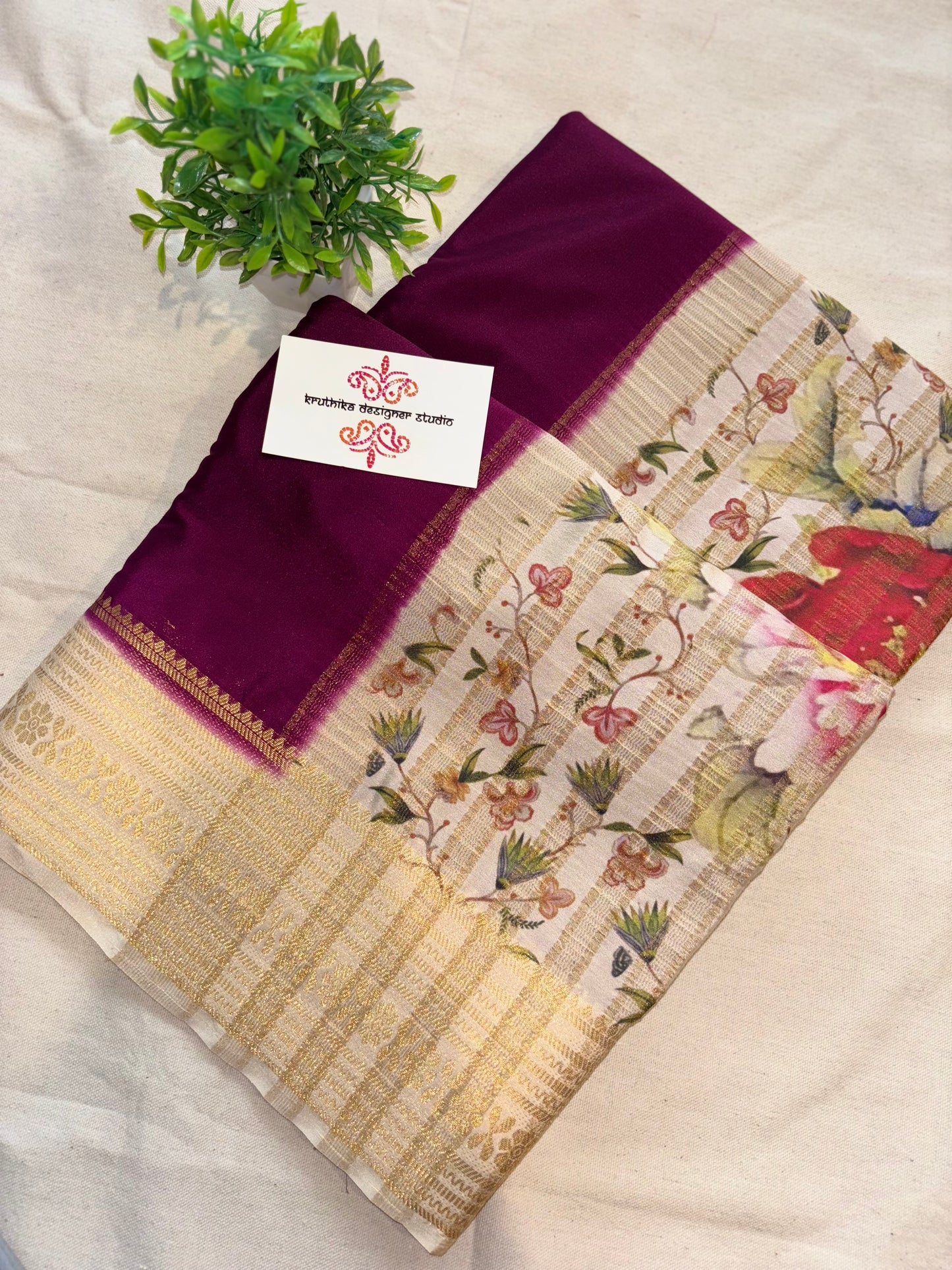 Printed Mysore crepe silk