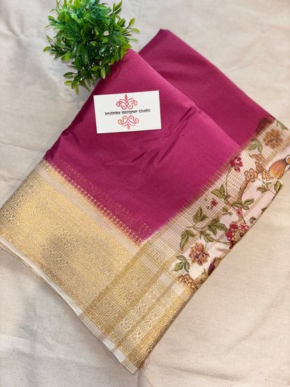 Printed Mysore crepe silk