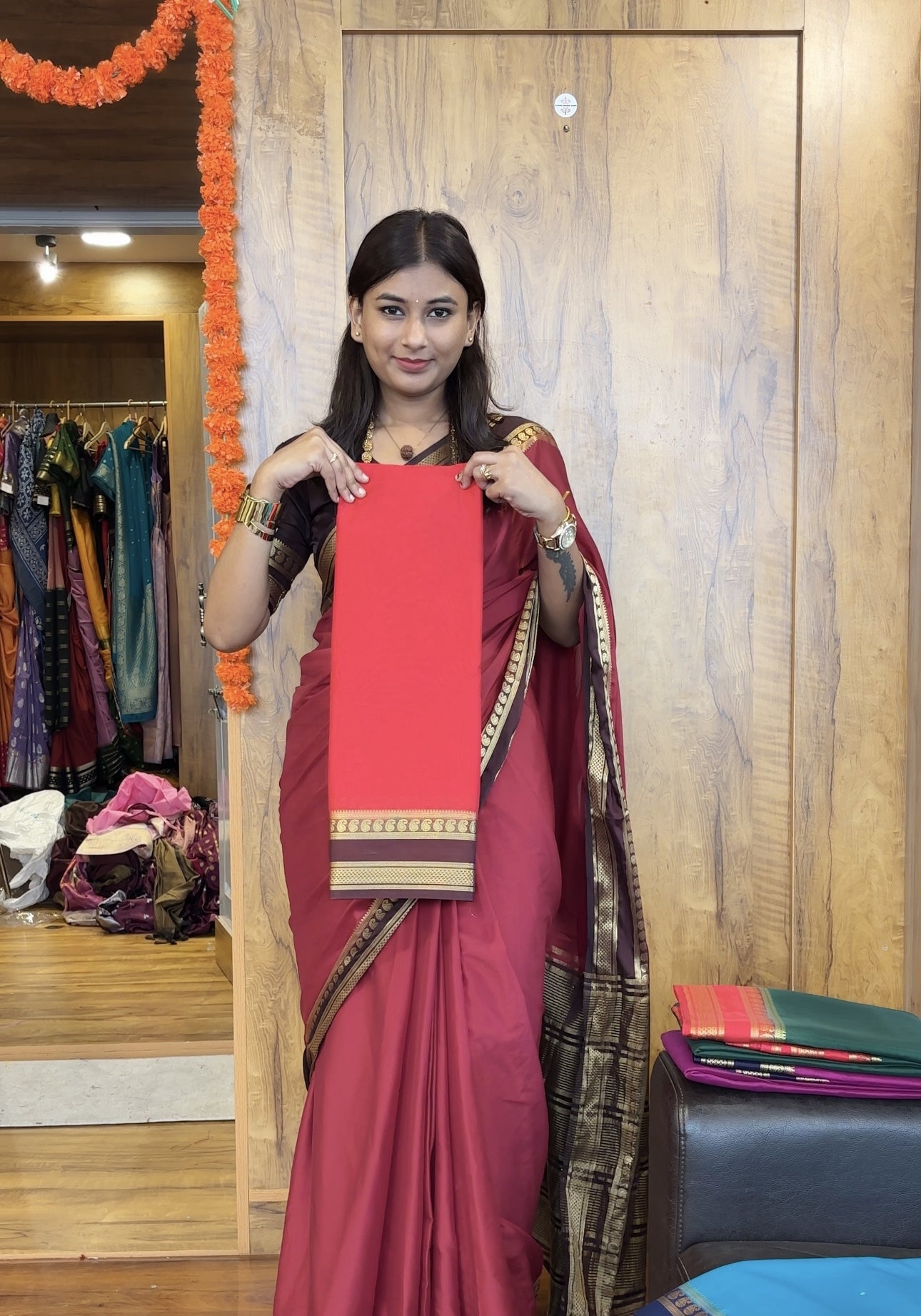 Semi Mysore silk bentex saree