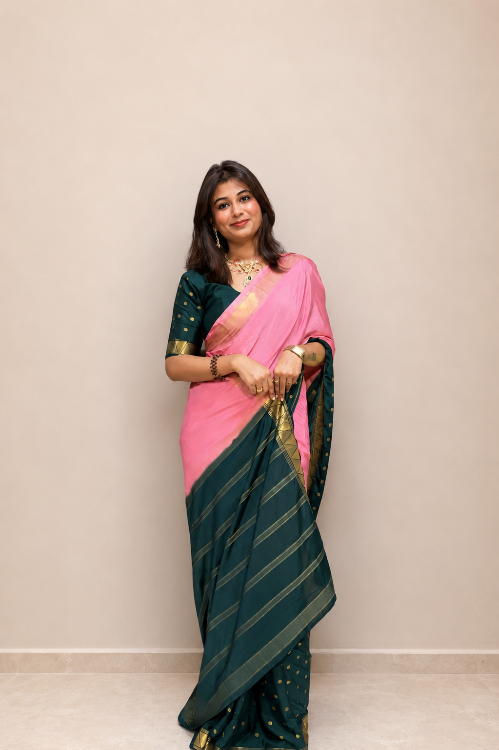 Semi Mysore silk double shade -KDS1004