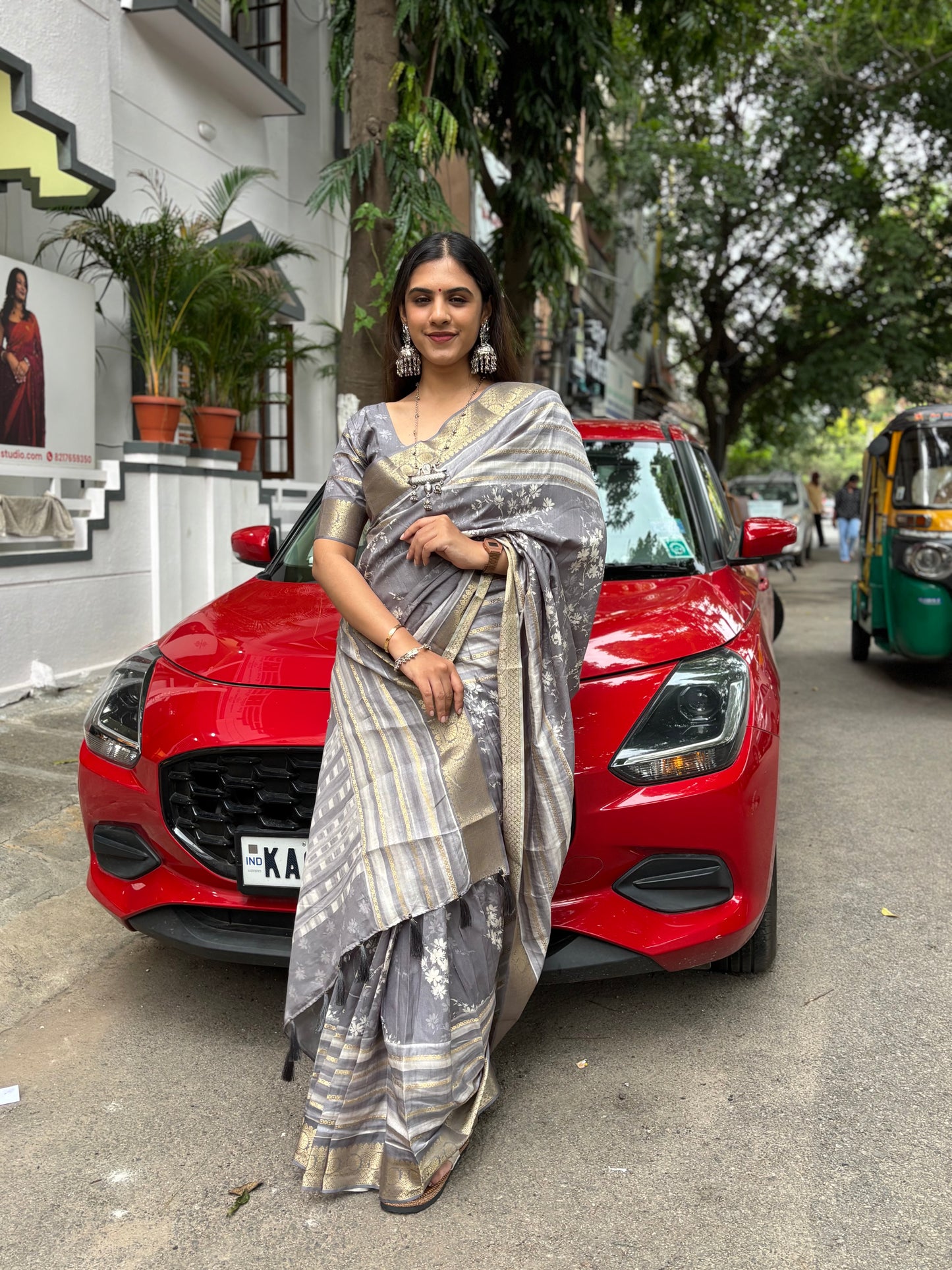 Everyday digital  printed saree