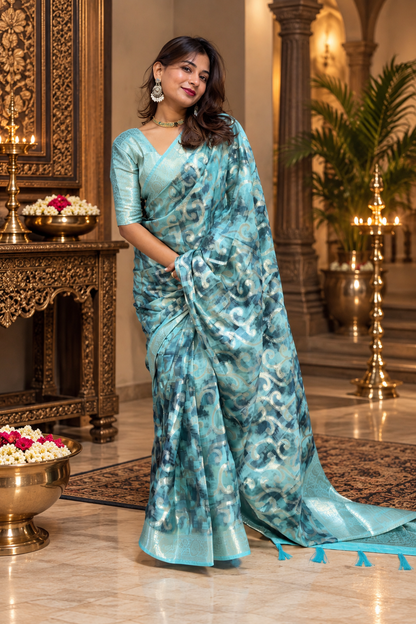 Banarasi boarder jaal pattern saree